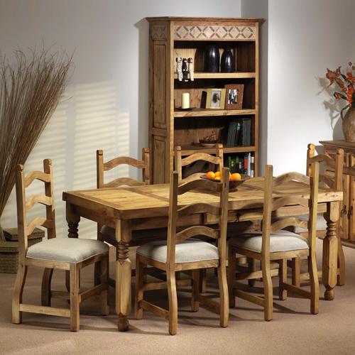 Segusino Mexican Pine Furniture Segusino Mexican Dining Set (170cm Table 6 Chairs)