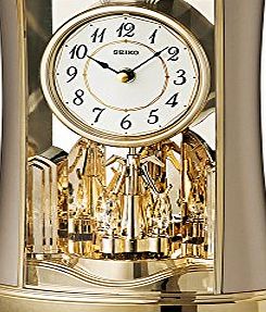 Seiko Instruments Mantel Clock with Rotating Pendulum - Gold Finish
