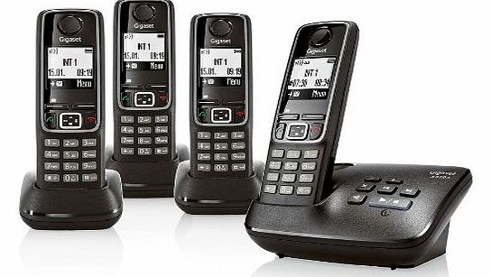 Seimens Gigaset A420A Quad DECT Cordless Phone with Answer Machine - Black