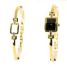Ladies Gold Tone Crystal Set Bracelet and