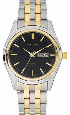 Sekonda Mens Two-Tone Day and Date Watch