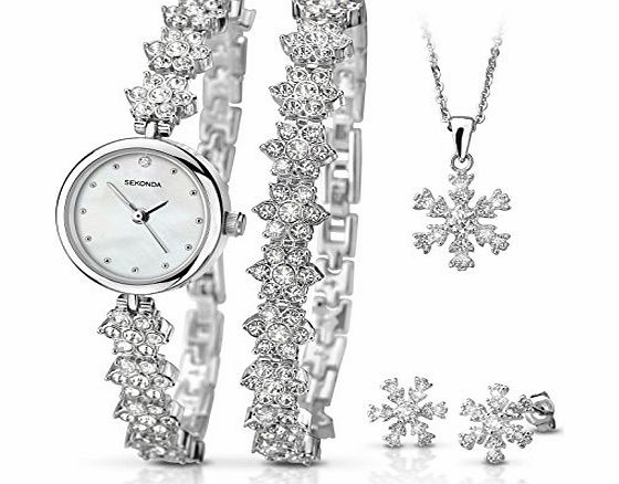 Sekonda Snowflake Christmas Gift Set Watch, Bracelet , Earrings and Necklace 2087G