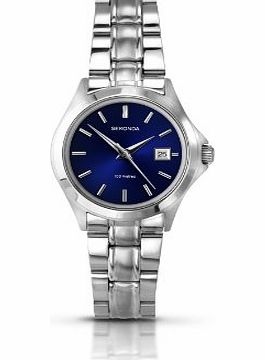 Womens Quartz Watch with Blue Dial Analogue Display and Silver Stainless Steel Bracelet 4953.27