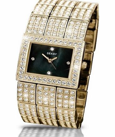 Seksy 4858 Rose Gold Style Stone Set Bracelet Watch