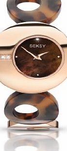 Seksy by Sekonda Womens Quartz Watch with Mother of Pearl Dial Analogue Display and Brown Stainless Steel Bracelet 4668.37