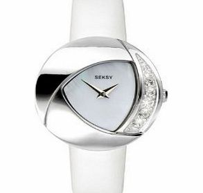 Seksy Sekonda Seksy Summer Crystal Eclipsed White Strap Watch 4527