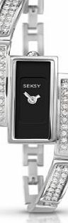 Seksy Wrist Wear by Sekonda Womens Quartz Watch with Black Dial Analogue Display and Silver Stainless Steel Bracelet 4884.37