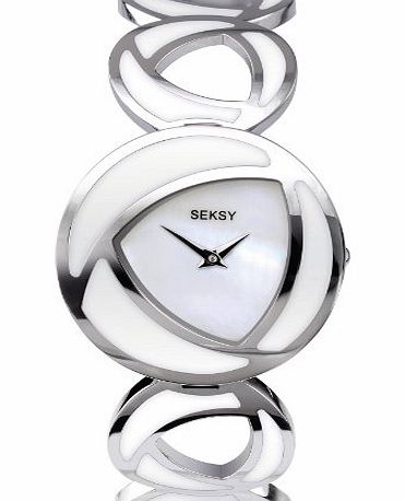 Seksy Wrist Wear by Sekonda Womens Quartz Watch with Mother of Pearl Dial Analogue Display and Silver Stainless Steel Bracelet 4270.37