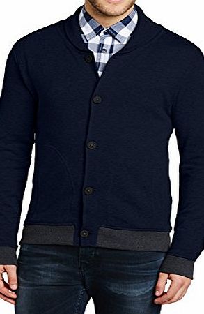 Selected Homme Mens SH Finn Shawl H Button Front Long Sleeve Cardigan, Blue (Navy Blazer), Medium