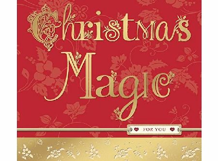 Selective Pack of 12 Square Charity Christmas Cards with Gold Foil - Red Ivory Magic Wishes