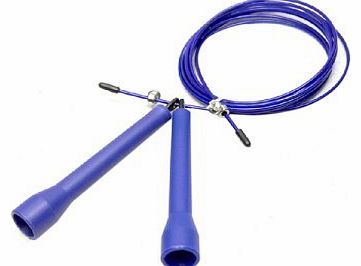 Blue Skipping Rope, Ball Bearings Pro Speed 3000 Jump Rope 2.8 metre, Adjustable Length Steel Wire Rope Plastic Coated - Professional For Boxing, MMA, Kickboxing, Crossfit, WOD, Double Unders - Jumpin