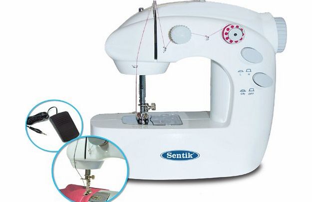 Mini Stitch Handheld Portable Sewing Machine 4 x Bobbins + Foot Pedal + Needle amp; Threader