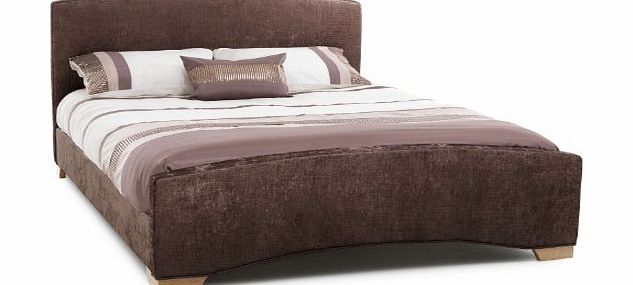 Serene Furnishings Anastasia Upholstered Bedstead - Crocodile Print - Mink - Kingsize - Walnut Foot Colour