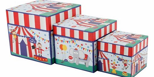Of 3 Circus Print Cool Storage Boxes