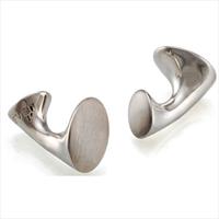 Seven London Silver Plated Curved Round Cufflinks