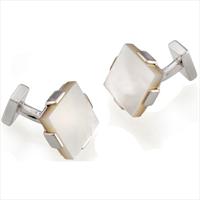 Seven London Silver Square Framed MoP Cufflinks by