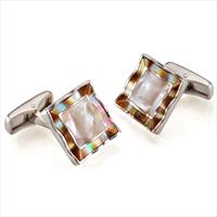 Seven London Silver Square MOP Inlay Cufflinks By