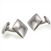 Seven London Square Curved Shiney Silver Cufflinks