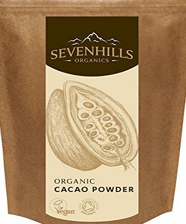 Sevenhills Organics Cacao / Cocoa Powder 500g, certified organic by the Soil Association