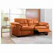 Large Leather Recliner Sofa, Caramel