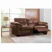 Seville Large Leather Recliner Sofa, Chocolate