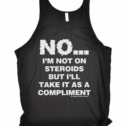 Sex Weights Protein Shakes NO IM NOT ON STEROIDS - NEW PREMIUM TANK VEST TOP (XL - BLACK) - Slogan Funny Clothing Joke Novelty 