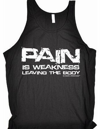 Sex Weights Protein Shakes PAIN WEAKNESS (XL - BLACK) NEW PREMIUM TANK VEST TOP (BE104) - Slogan Funny Clothing Joke Novelty Vi