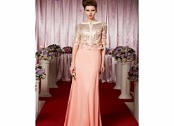 Sexy Scoop Half-Sleeve Tulle Evening Dresses Pink