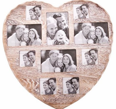 NEW Shabby Chic Wall Heart Photo Collage Frame 10 Photos