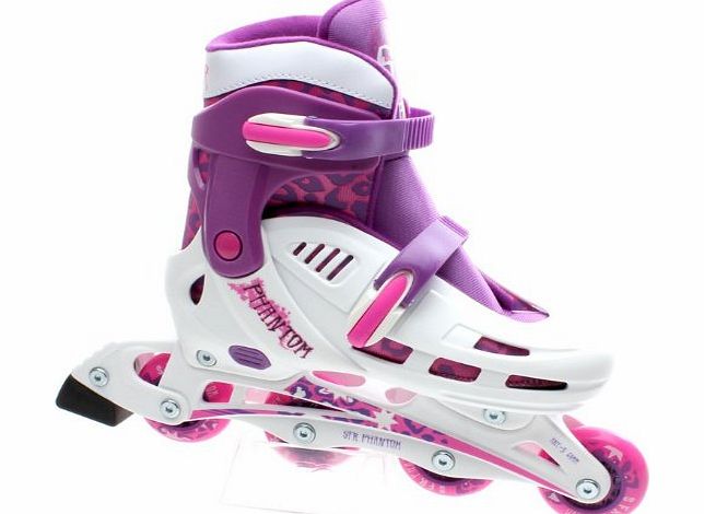SFR Phantom White/Purple Kids Adjustable Inline Skates Jnr 12-2