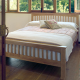 SHD 135cm Heywood Double Bed Frame in Rubberwood with Oak Finish