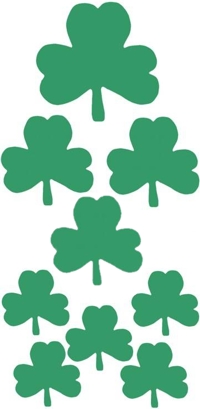 Shamrock Cut Outs Assorted Sizes (Pk9)