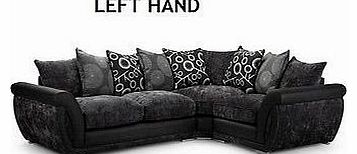 Leather Fabric Corner Sofa bed in Black/Grey