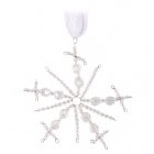 Silver Wire Beaded Christmas Tree Decoration