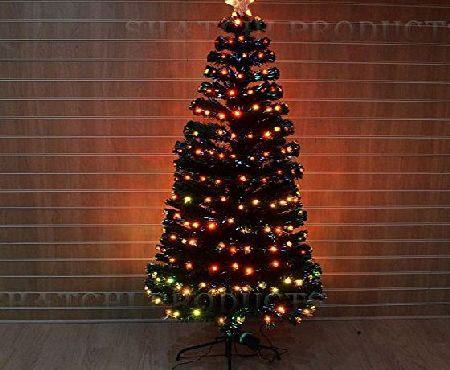 Shatchi Products Pre Lit Digital LED Fibre Optic Christmas Tree xmas Decoration Latest Model 18 Digital effects Prelit Pre-Lit, 8ft -240cm