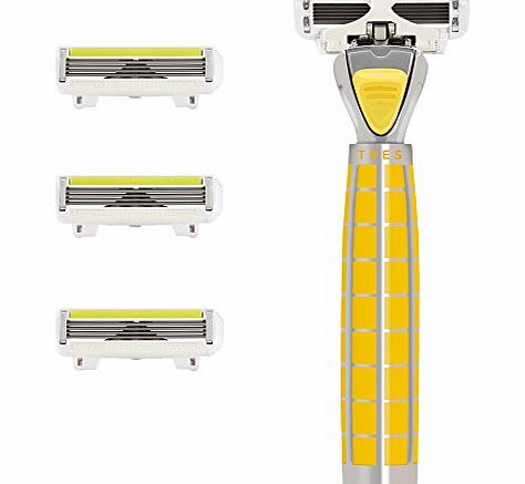Shave-Lab  - TRES - Manual Razor with 4x Razor Blades (P.L.4 - 4 blades - for women, yellow - continental citric)