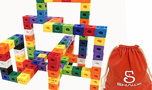 SHAWE Kids Toys, 100 Piece Magic Cubes Set,Creative and Educational Alternative to Mathlink Building Blocks - Kids Safe Material! Package in Adorable Bag (100 Pieces Cubes)