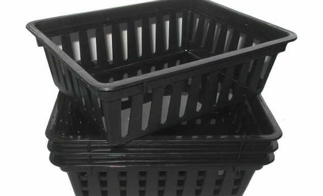 SHC Web Mini Plastic Storage Baskets PACK of 4 BLACK (Office/Craft/Hobby Containers)