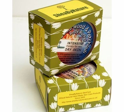 SheaByNature Shea Butter Body Butter with Lemongrass and Mandarin Essential Oils. Gift Boxed (160ml). Intensive Therapy for Dry Skin from SheaByNature