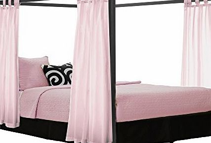 Sheer Ideas Kids Girls BED CANOPY Curtains FOURPOSTER Drape Set PINK Sheer Voile - 4 Panel Set