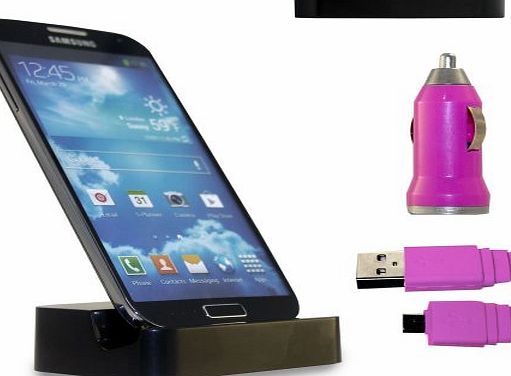 - 3 IN 1 BUNDLE Premium High Quality BLACK CHARGING DOCK DESKTOP STAND DOCKING STATION Includes COLOURED Includes Flat Micro USB Data Cable amp; Universal Bullet Car Charger FOR VARIOUS SA