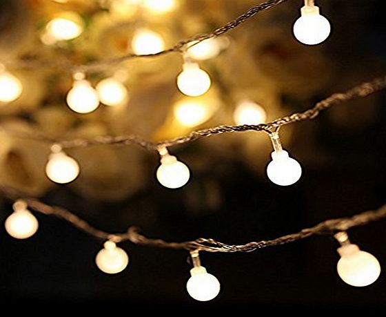 SHHE Fairy Lights 10M 80 LED 2 Modes Battery Operated Globe String Lights for Home Party Birthday Garden Festival Wedding Christmas Indoor Outdoor Use(Warm White)