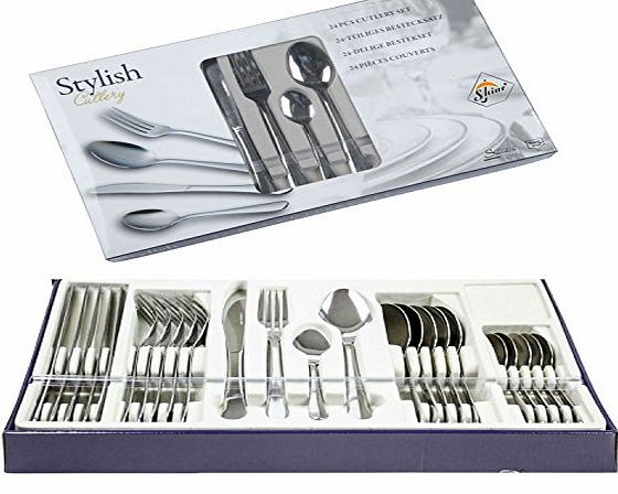 Shine 24PC STYLISH KITCHEN STAINLESS STEEL CUTLERY SET TABLEWARE DINING UTENSILS