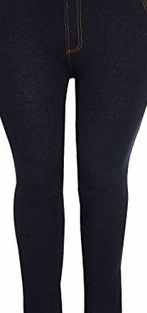 Shineboy New Womens Plus Size High Waisted Ladies Denim Jean Blue Black Jeggings 16-30 (24/26, Black)