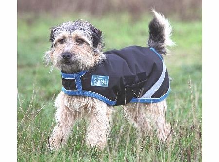 Shires Tempest Waterproof Dog Coat - Black/Turquoise (Medium (50cm Back Length)