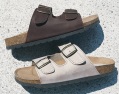 SHOE CO leo twin buckle footbed sandal