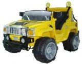 SHOPZEUS Yellow BIG Double Seater Hummer Style Jeep 12v Battery Powered