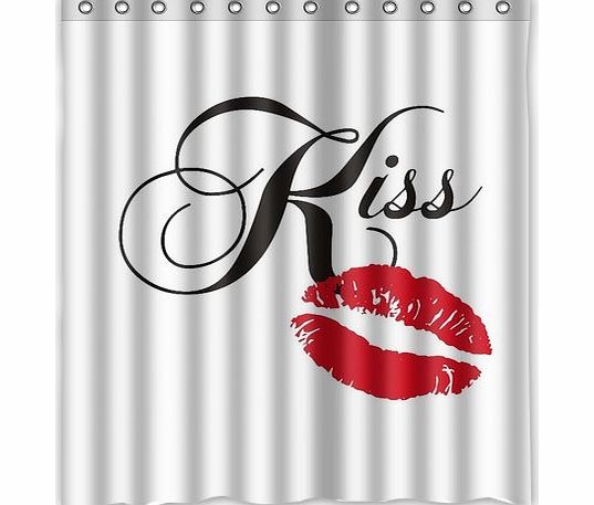 shower curtain Generic Unique Custom Sexy Woman Red Lips Design Environmental Waterproof Polyester Fabric Bathroom Shower Curtain 60`` x 72``