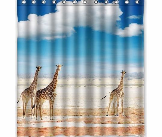 shower curtain Generic Unique Lovely Giraffe Design Waterproof Polyester Fabric Bathroom Custom Shower Curtain 60`` x 72``
