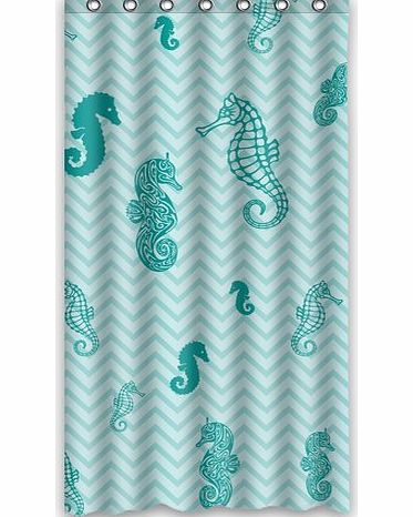 shower curtain Generic Unique Seahorse Design Waterproof Polyester Fabric Bathroom Custom Shower Curtain 36`` x 72``